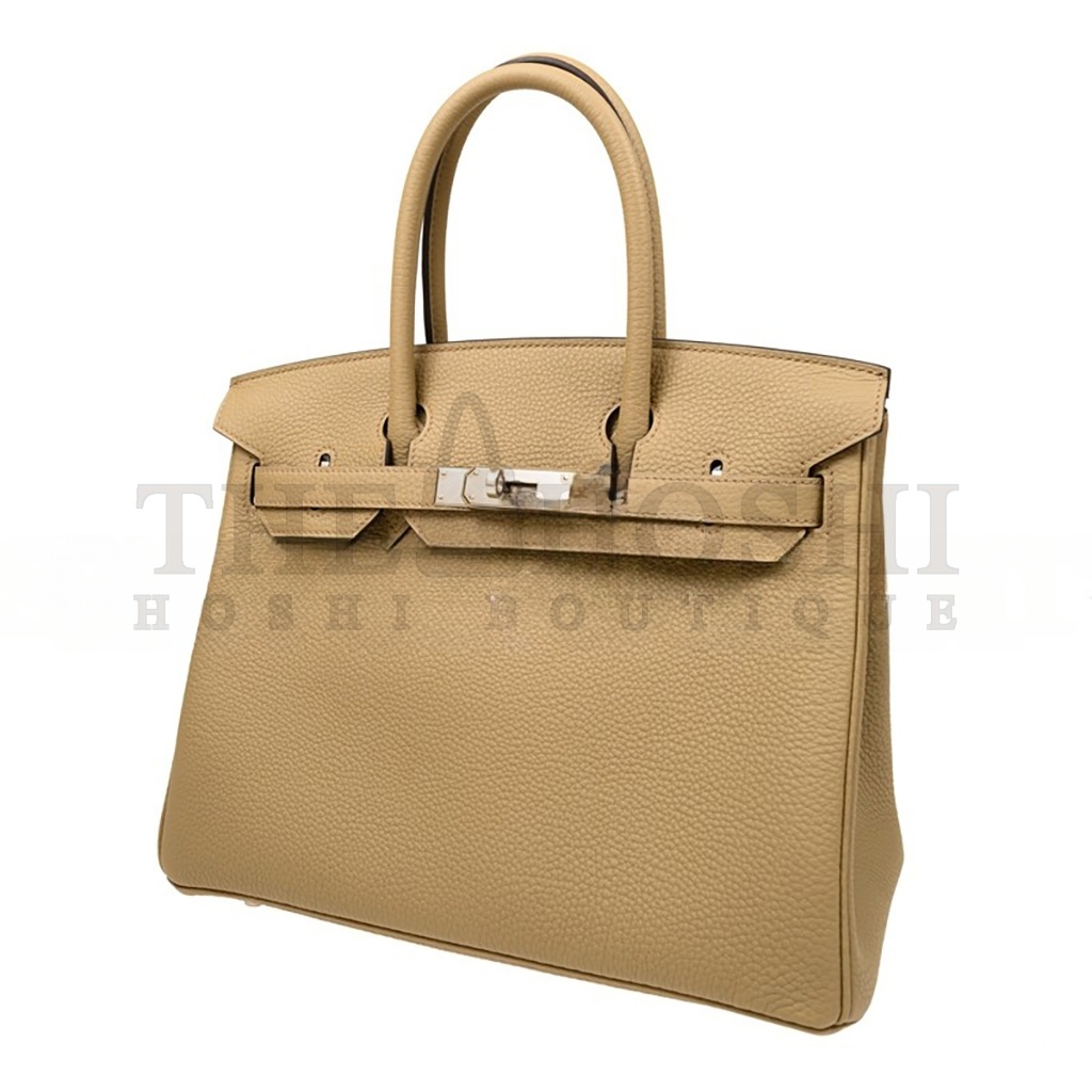 H**me5 BIRKIN 30 TOGO LEATHER MILK TEA COLOR SILVER BUCKLE BAG BK308QTGSS (30*23*15cm) Master Quality